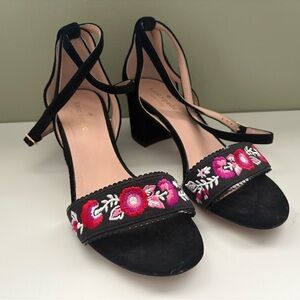 Kate Spade Weston Sandal Floral Embroidered Suede